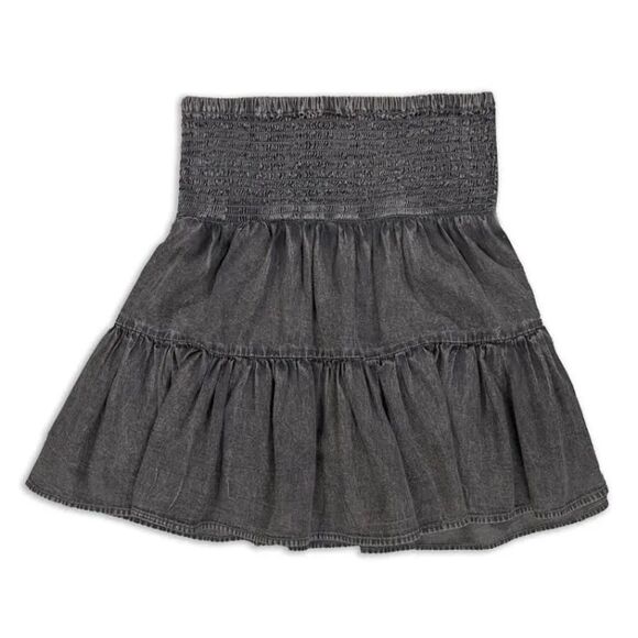 Elan International Ruched Tiered Skirt Grey Wash (NWT) - Picture 1 of 4